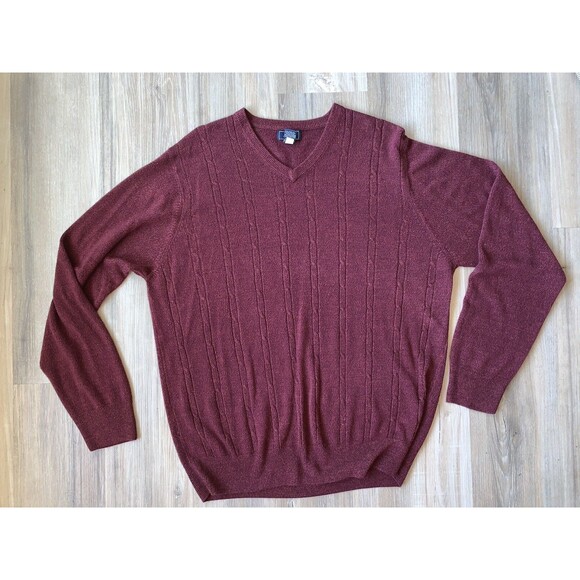 DOCKERS Mens Tight Knit Size Medium Maroon Pullover Sweater Size XXL EUC - Picture 5 of 14